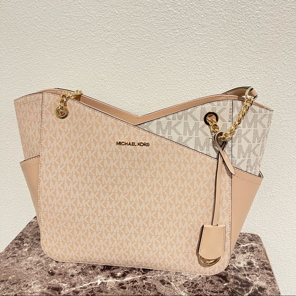 MICHAEL KORS Jet Set Large Color-Block Logo Tote Bag - Picture 2 of 11